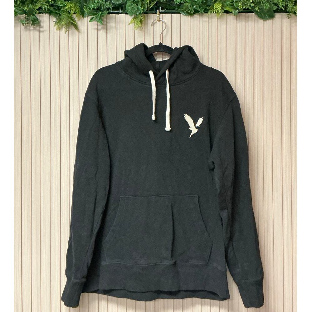American Eagle Men’s Soft Black Graphic Pullover Hoodie Size L